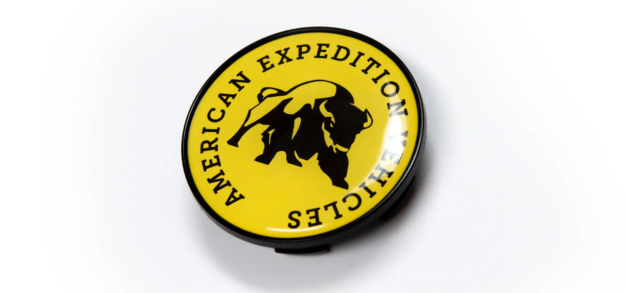 AEV Large Bore 62.7mm Logo Center Cap- Yellow
