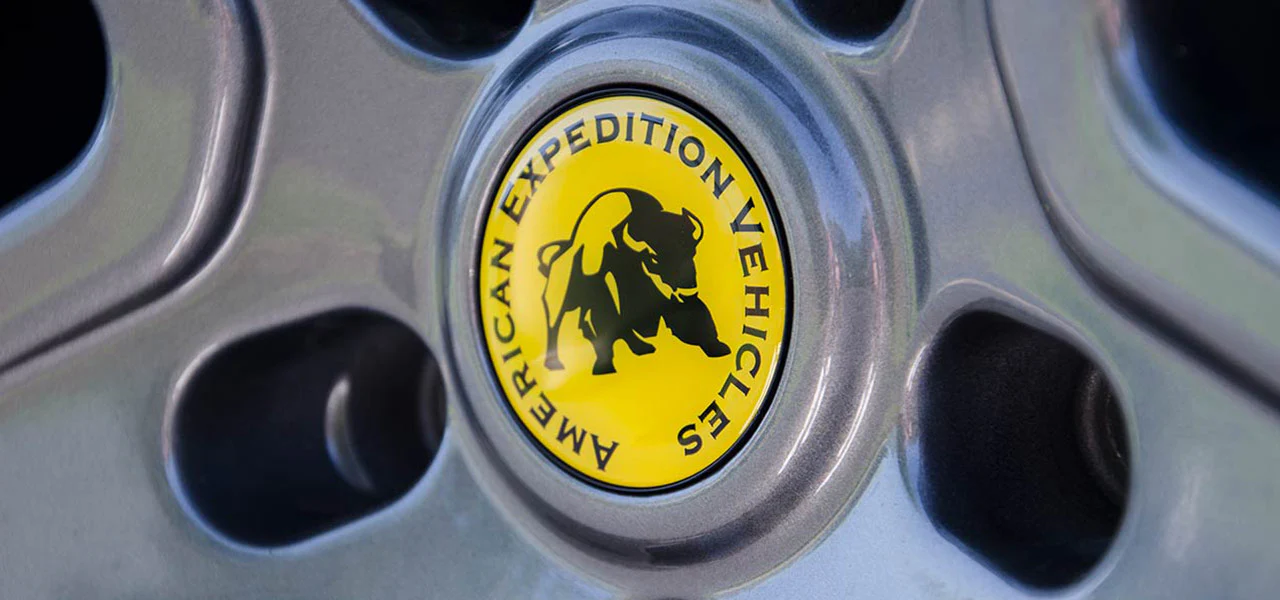 AEV Wheel Center Cap - Yellow w/ Logo Small Bore 55.5mm