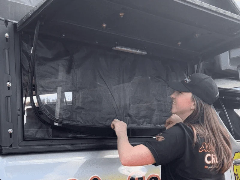 Alu-Cab Canopy Camper Single Door Mid-Size Small Mozzie/Midge Nets - Image 2