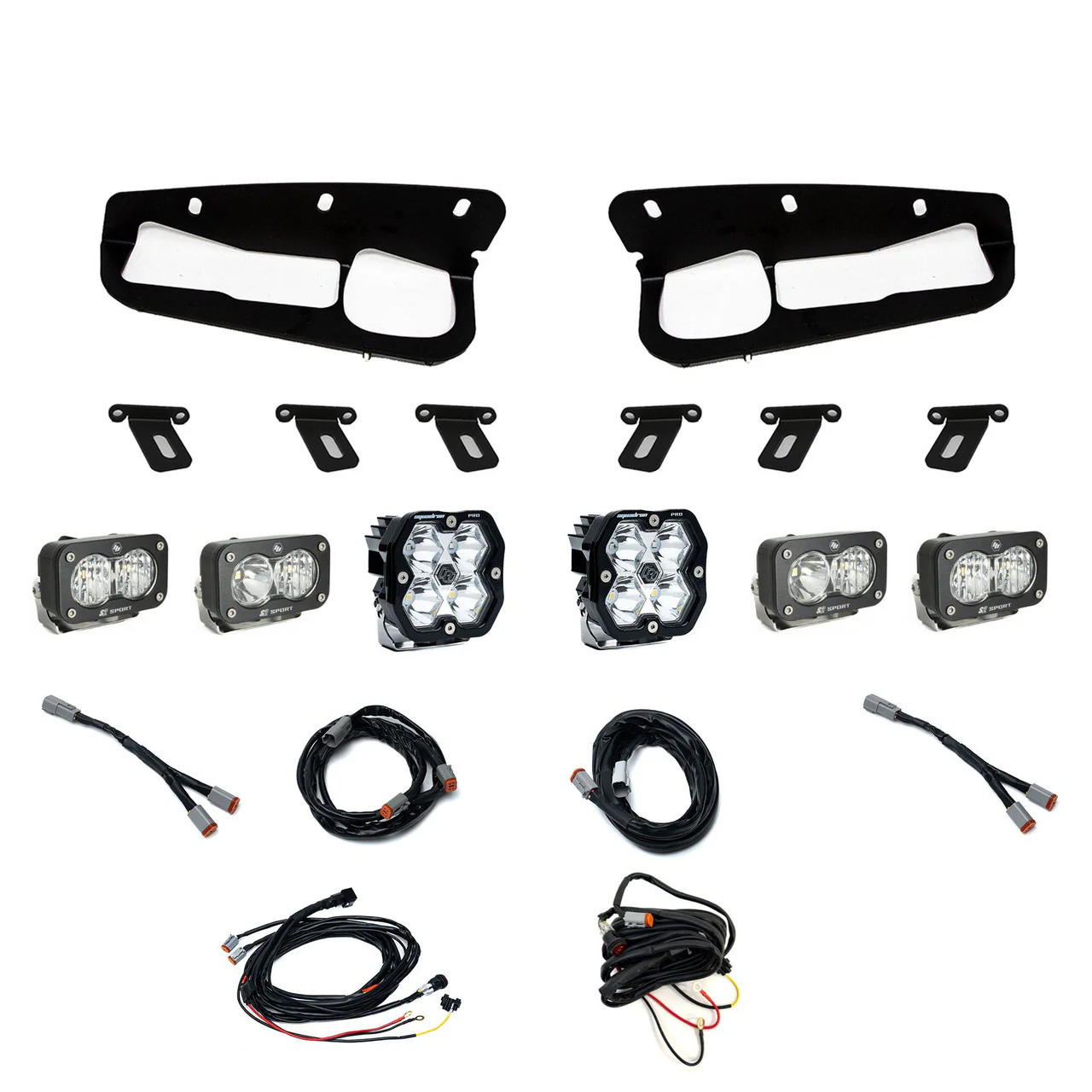 Baja Designs Squadron 2.0 Pro/Dual S2 Sport Fog Pocket Light Kit - Ford 2021-26 Bronco 2022-24 Bronco Raptor w/ Steel Bumper
