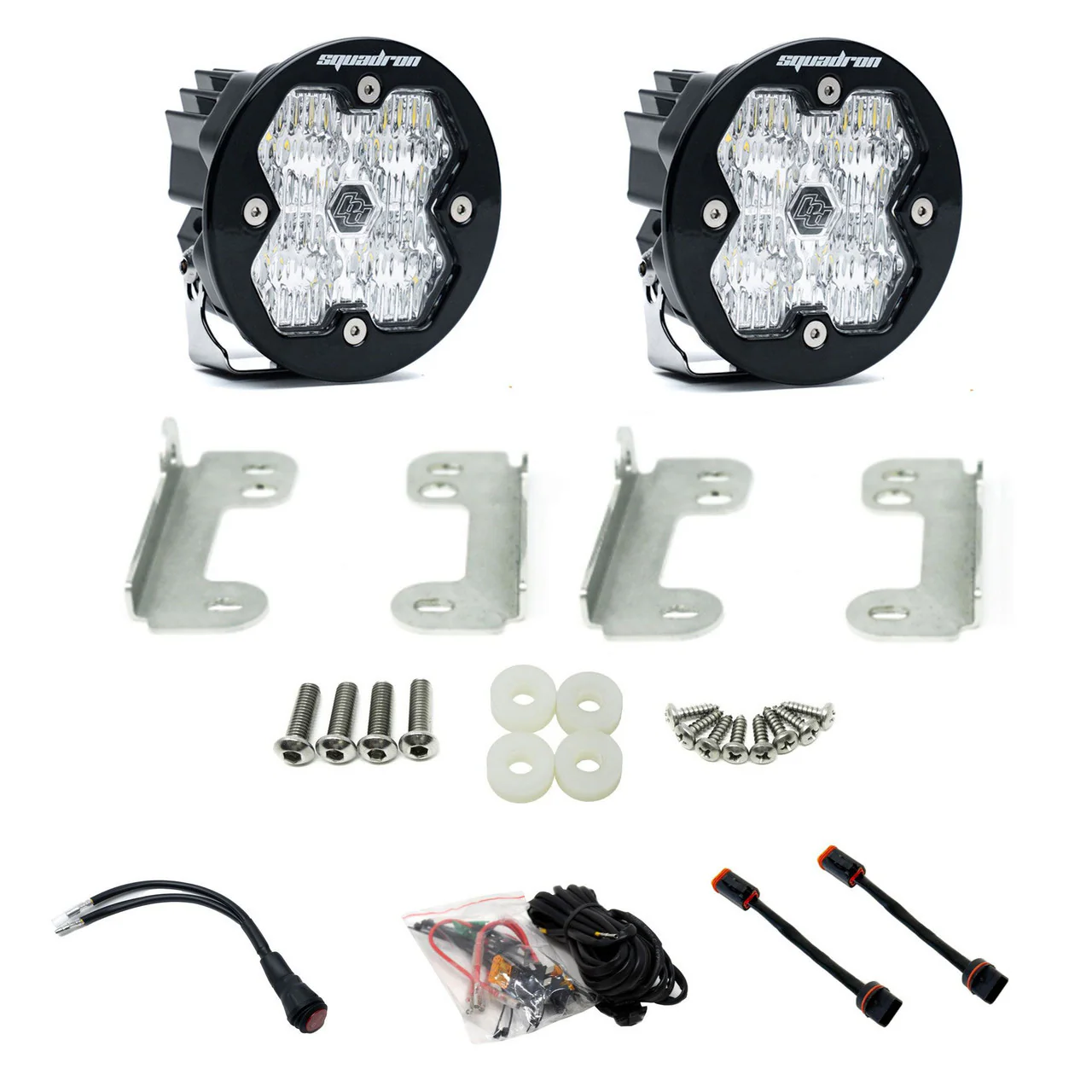 Baja Designs Squadron-R 2.0 Sport Fog Pocket Light Kit - Jeep Wrangler JL/Gladiator JT w/ OE Sahara Bumper