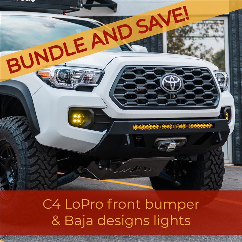 C4 Fabrication 3rd Gen Tacoma Lo-Pro Bumper and Baja Design Bundle