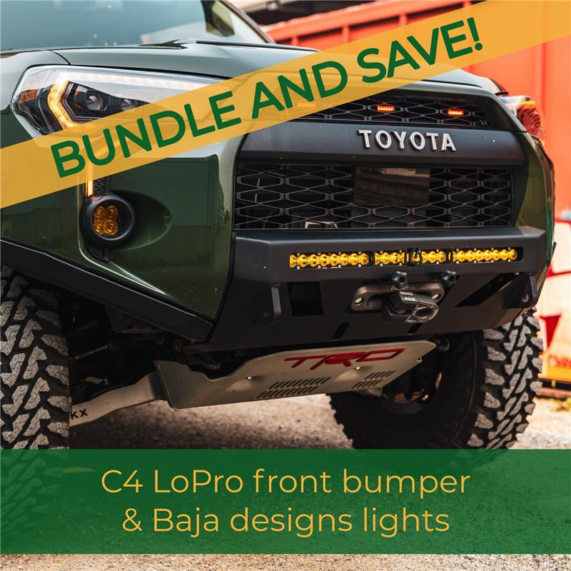 C4 Fabrication 5th Gen 4Runner Lo-Pro Bumper and Baja Design Bundle