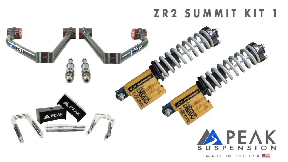 Peak Suspension DSSV Coilover Summit Kit With Rear Blocks - 2017-2022 Colorado ZR2
