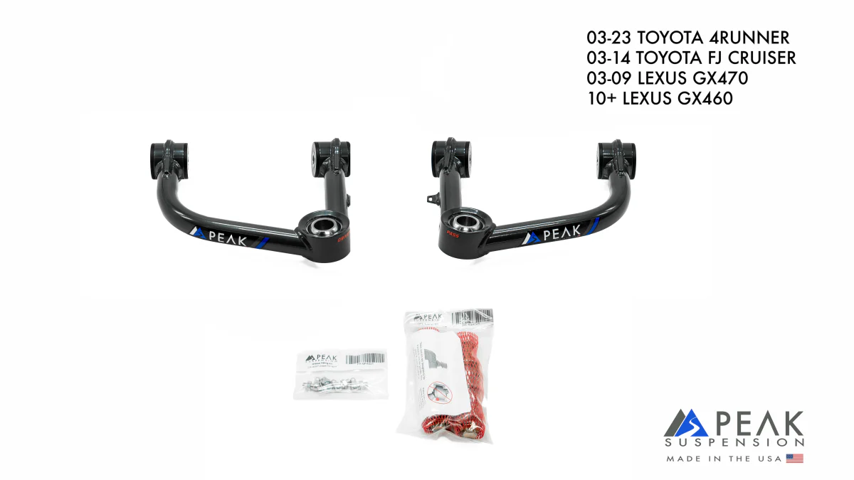 Peak Suspension Tubular Upper Control Arms - 2003-2024 Toyota 4Runner/2003-2014 FJ Cruiser/2003-2009 Lexus GX470/2010-2023 GX460