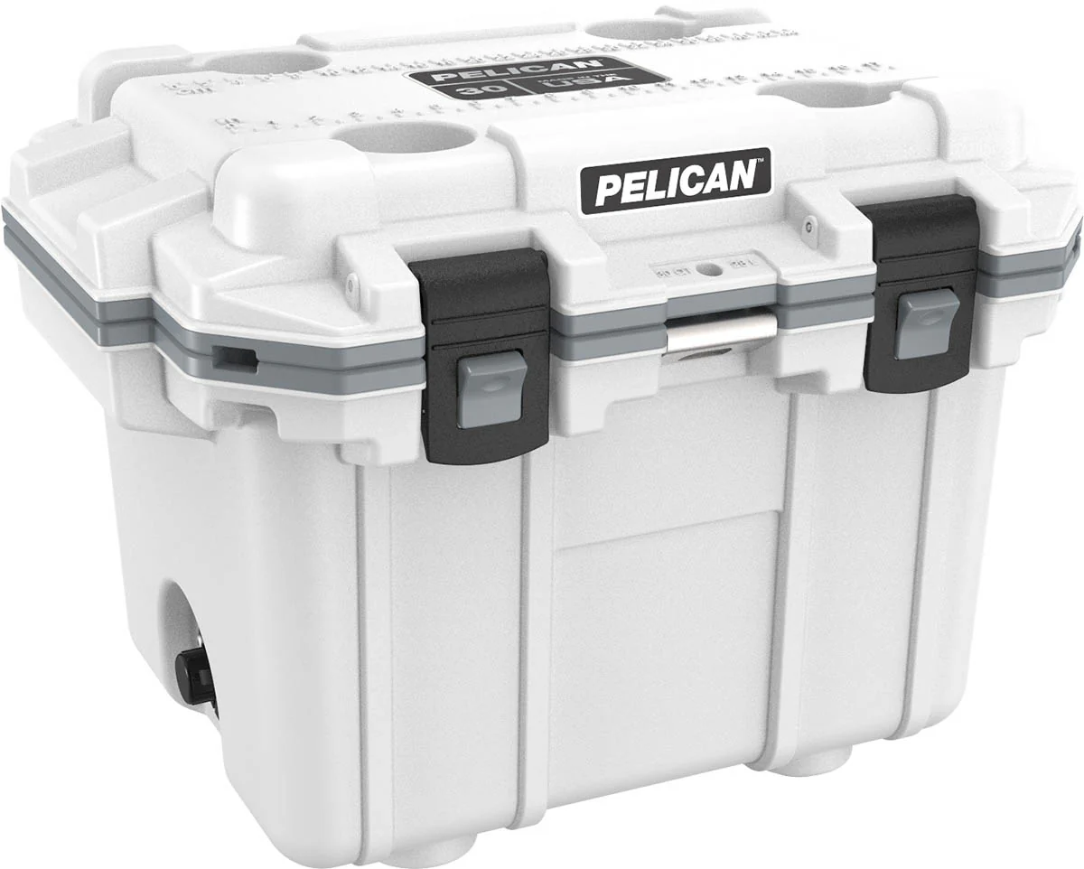 Pelican 30QT Elite Cooler - White/Grey