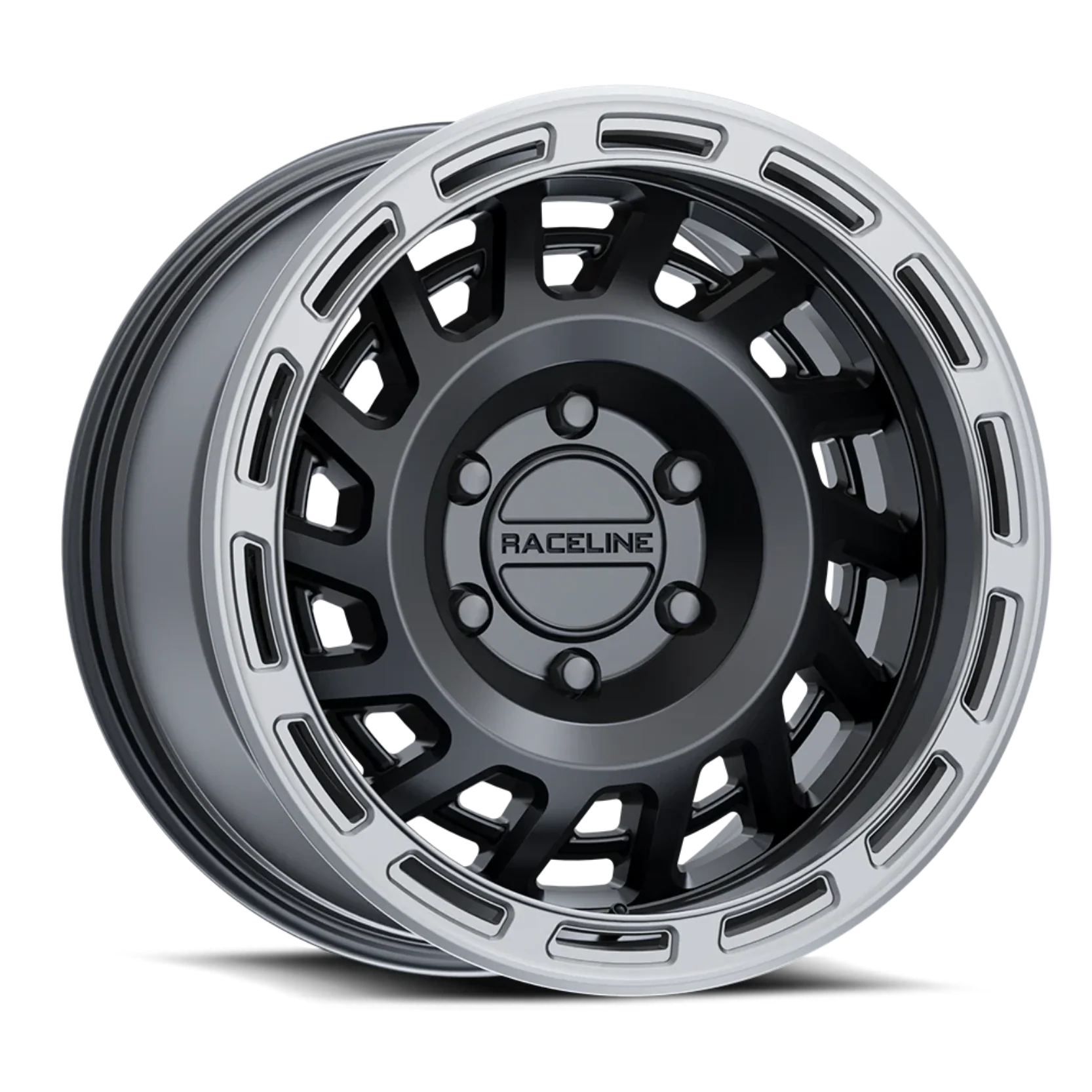 Raceline Wheels 957BS Halo Satin Black / Silver Ring